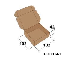 Poštovní kartonová krabice, 3vrstvá, délka 102 mm, šířka 102 mm, výška 42 mm, hnědá (3)