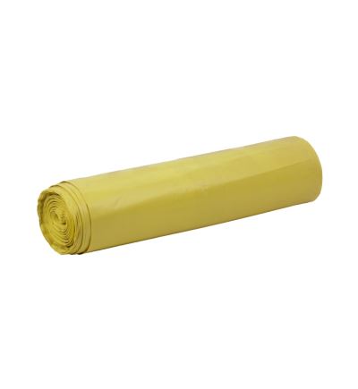 Pytel na odpadky LDPE, tloušťka 80 µm, objem 120 l, délka 110 cm, šířka 70 cm, žlutý, 25 ks