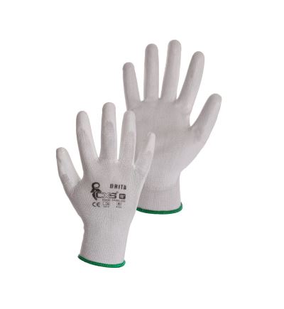Pracovní rukavice Brita, velikost 9, bílé