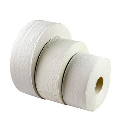 Toaletní papír Jumbo, 1vrstvý, průměr role 19 cm, bílo-šedý, 6 ks