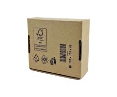 Poštovní kartonová krabice, 3vrstvá, délka 102 mm, šířka 102 mm, výška 42 mm, hnědá (2)