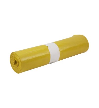 Pytel na odpadky LDPE, tloušťka 60 µm, objem 120 l, délka 110 cm, šířka 70 cm, žlutý, 25 ks