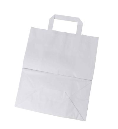 Papírová taška, 30x26+14cm, bílá