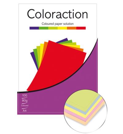 Barevný xerografický papír Coloraction, 80 g, A4, mix barev - intenzivní 100 ks/bal.