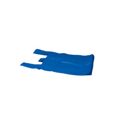 Mikrotenová taška, silná, nosnost 4 kg, délka 45 cm, šířka 25 cm, záložka 12 cm, modrá, 100 ks
