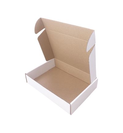 Poštovní kartonová krabice, 3vrstvá, délka 200 mm, šířka 150 mm, výška 45 mm, bílá