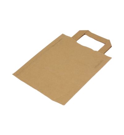 Papírová taška, 21,5x18+8,5 cm, hnědá