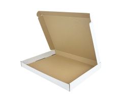 Poštovní kartonová krabice, 3vrstvá, délka 480 mm, šířka 340 mm, výška 43 mm, bílá