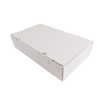 Zákusková krabice, 3vrstvá, délka 360 mm, šíře 206 mm, výška 76 mm, bílo-bílá