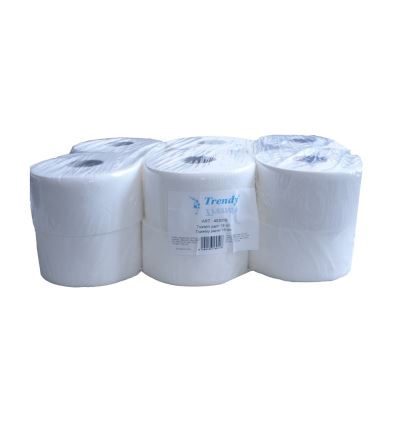 Toaletní papír Trendy, 2vrstvý, průměr role 19 cm, bílý, 12 ks
