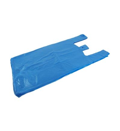 Mikrotenová taška, nosnost 15 kg, délka 70 cm, šířka 36 cm, záložka 20 cm, modrá silná