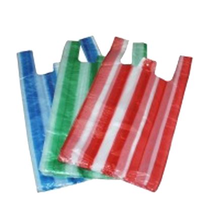 Mikrotenová taška, nosnost 4 kg, délka 45 cm, šířka 22 cm, záložka 12 cm, modro-bílá, 100 ks
