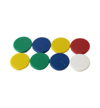 Magnety barevné průměr 32 mm, 8 ks