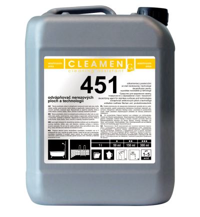 Cleamen 451 gelový odvápňovač nerezových ploch a technologií, 5000 ml
