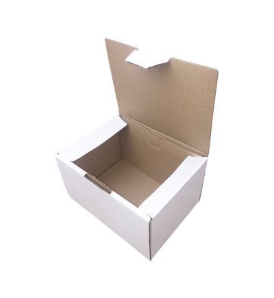 Poštovní kartonová krabice, 3vrstvá, délka 175 mm, šířka 130 mm, výška 100 mm, bílá