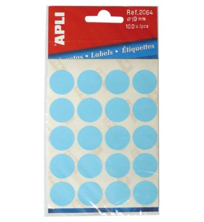 Etikety samolepicí kruhové prům. 13, modrá, 175 ks