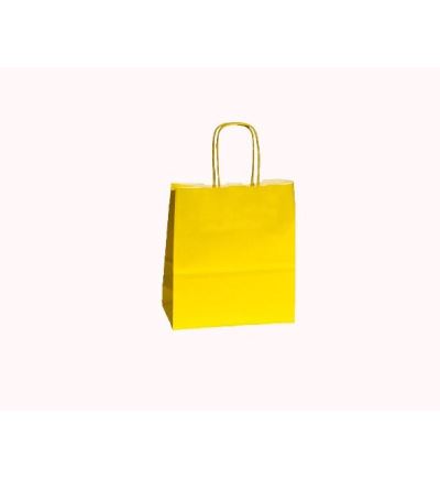 Papírová taška s krouceným uchem, žlutá