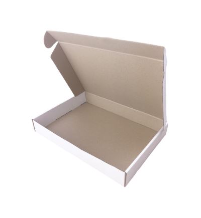 Poštovní kartonová krabice, 3vrstvá, délka 315 mm, šířka 220 mm, výška 48 mm, bílá