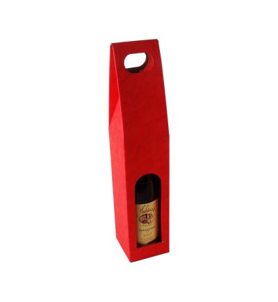 Odnosná kartonová krabice na víno s průhledem, VINKY 1 červená